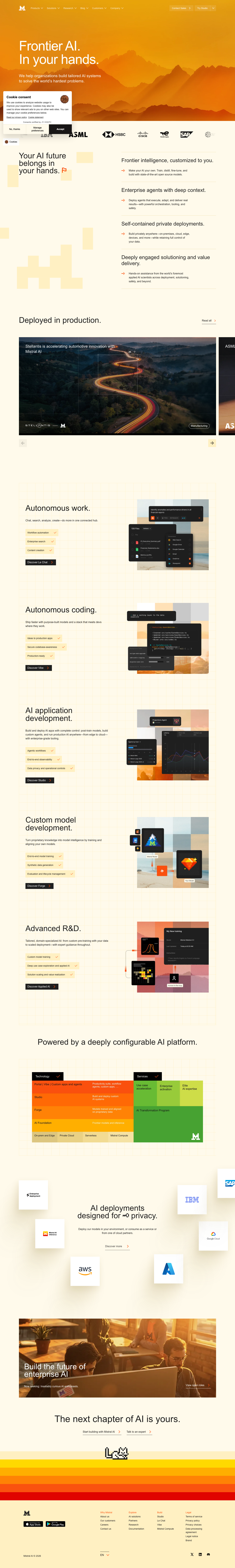 Mistral - full page scroll