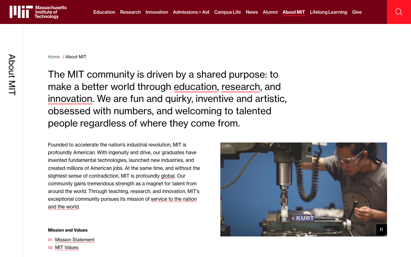 The page prioritizes clarity and institutional authority through a restrained typographic hierarchy and ample white space. The use of a large, impactful image establishes a sense of gravitas, while the clean layout reinforces a focus on information. · university homepage, technical editorial, minimalist design, academic website, institution design, clean layout, monochrome website