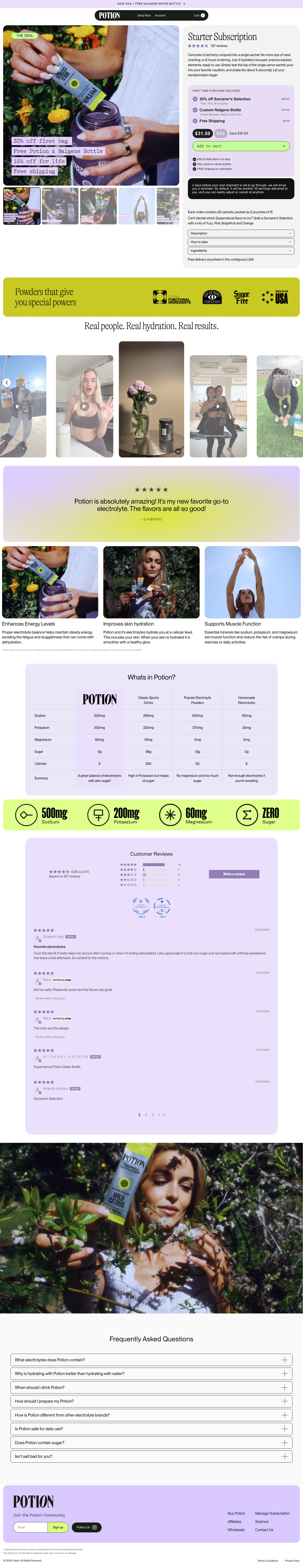 Potion · The Starter Kit - full page scroll