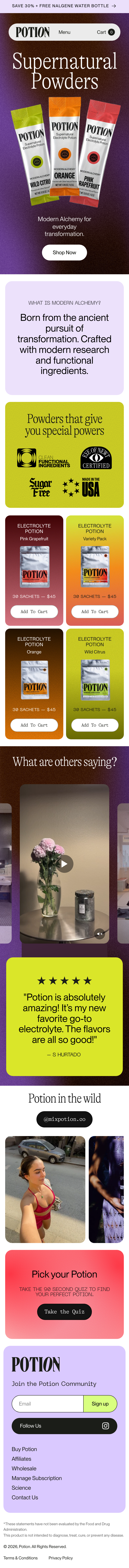 Potion - mobile full page