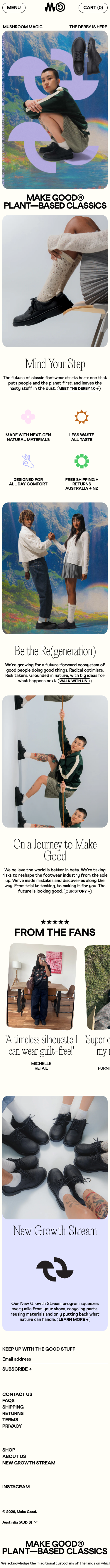Sustainable Shoes Made From Nature • Make Good® - mobile full page