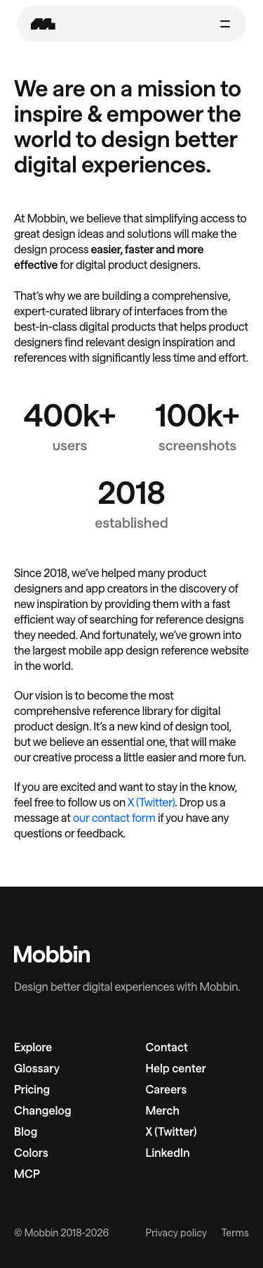 Mobbin — About - mobile full page