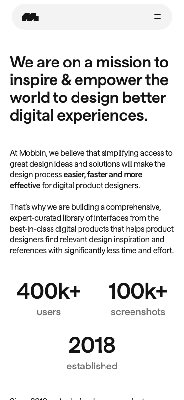 Mobbin — About - mobile