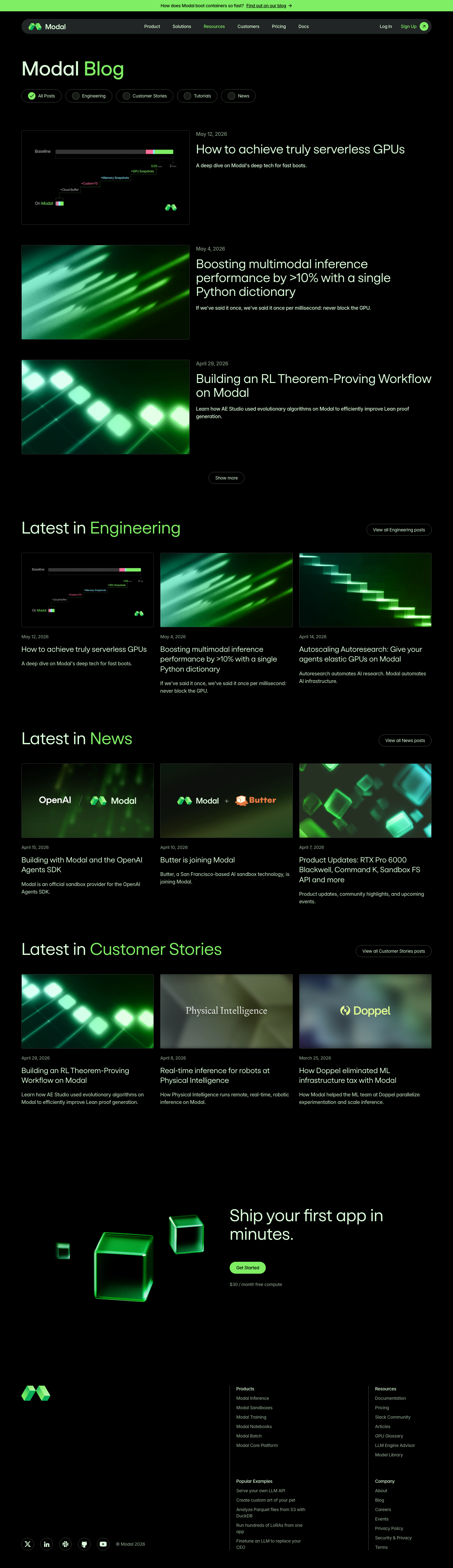 Modal — Blog - full page scroll