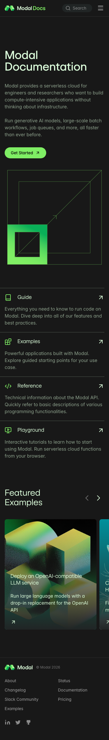 Modal — Docs - mobile full page