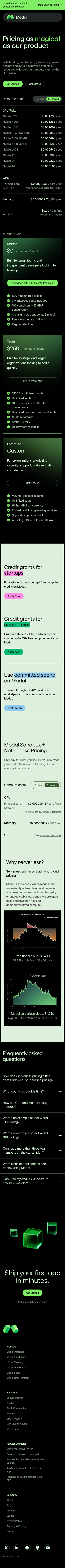 Modal — Pricing - mobile full page