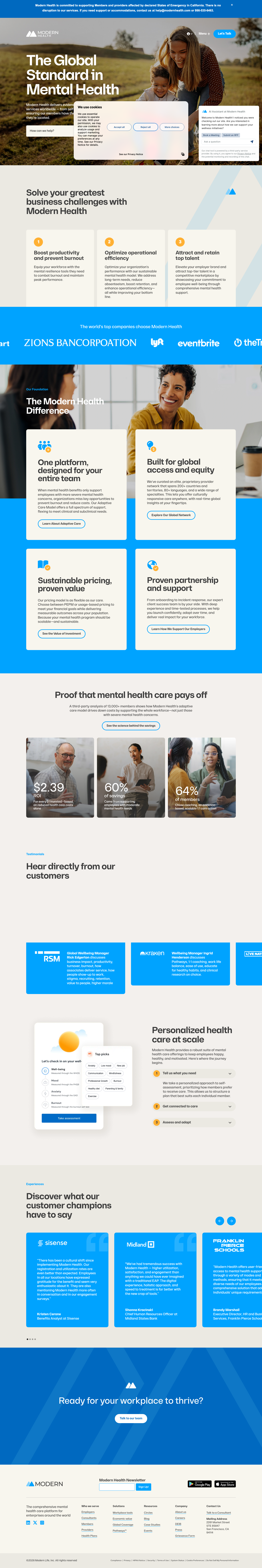 Modernhealth - full page scroll