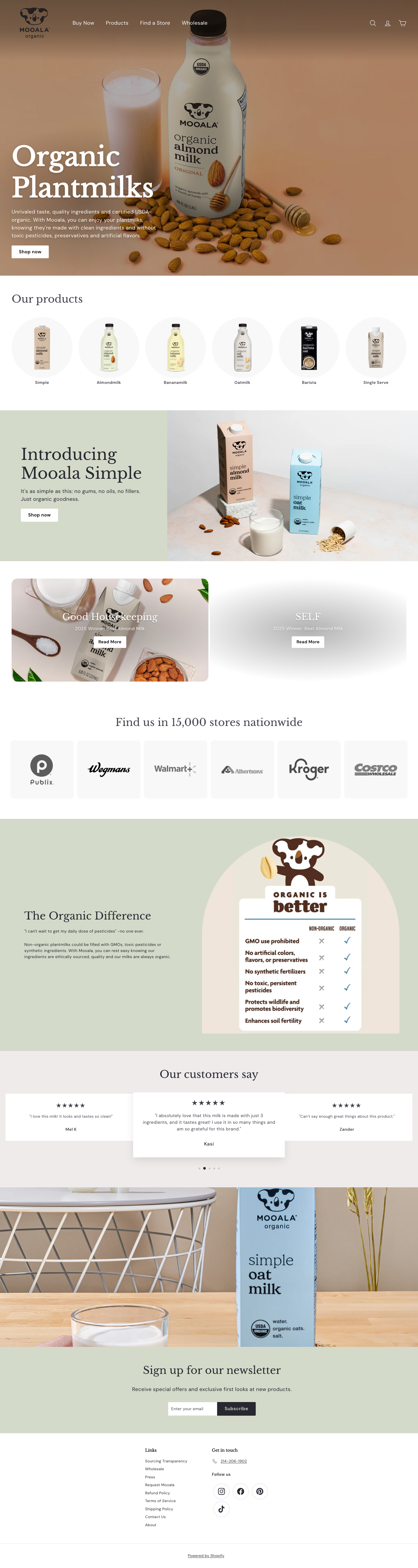 Mooala | Organic Plant Based Milk for the Whole Family – Mooala Brands - full page scroll