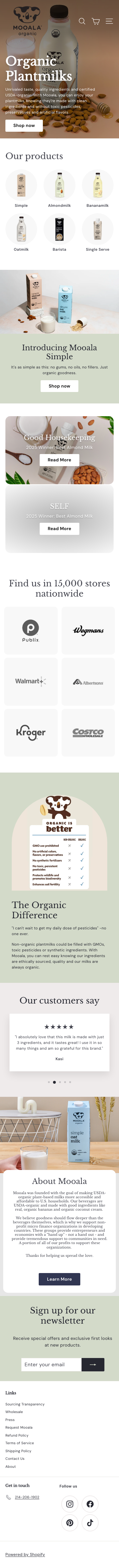 Mooala | Organic Plant Based Milk for the Whole Family – Mooala Brands - mobile full page