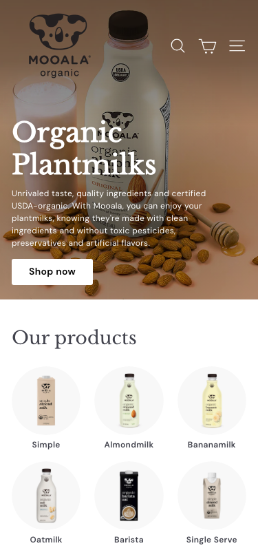 Mooala | Organic Plant Based Milk for the Whole Family – Mooala Brands - mobile