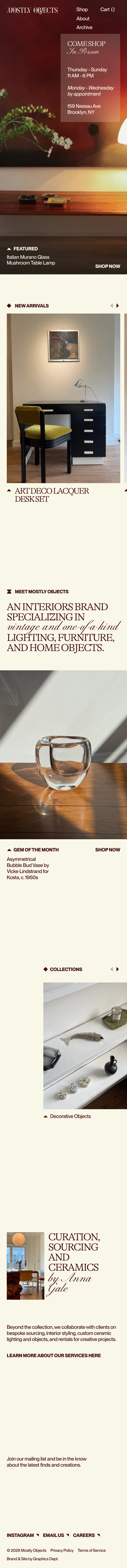 Mostly Objects - mobile full page