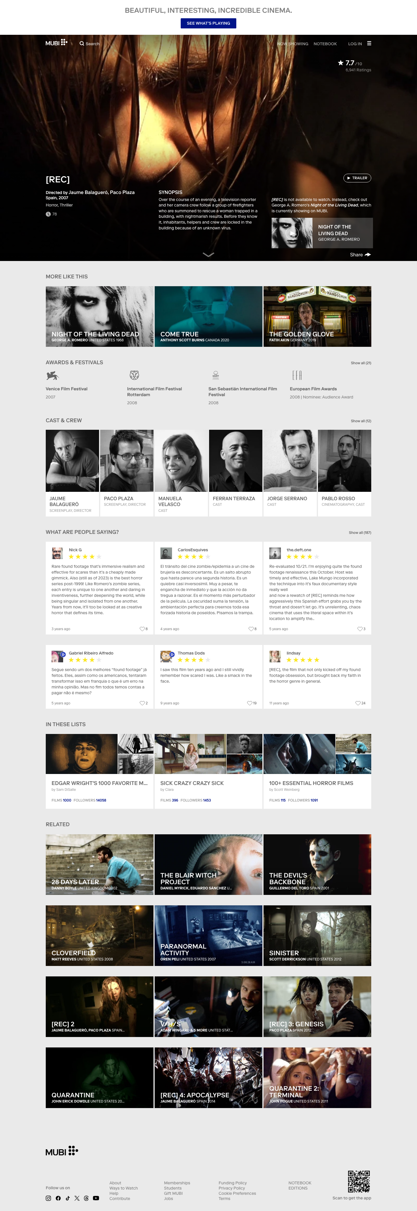 Mubi - full page scroll