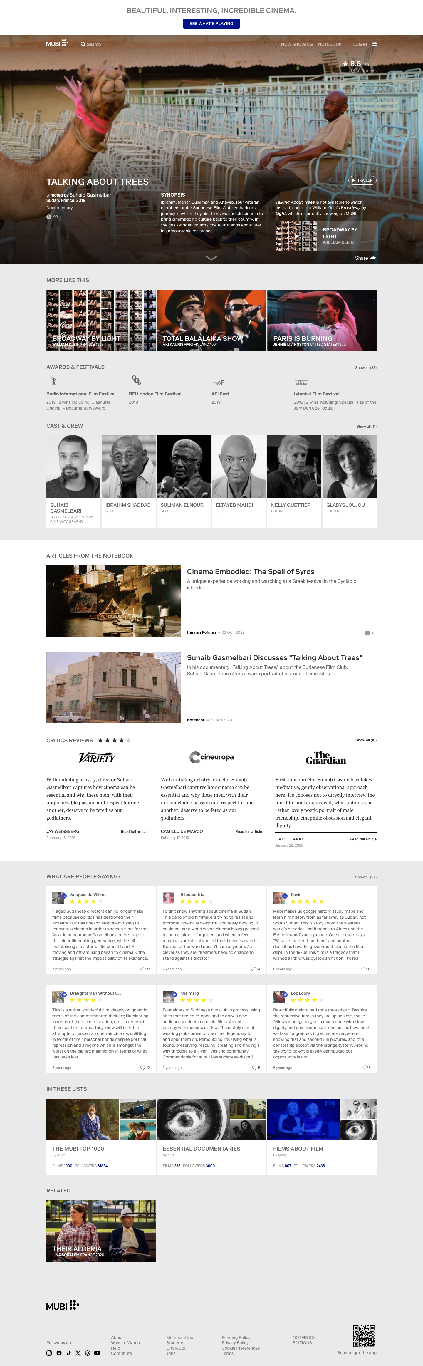 Mubi - full page scroll