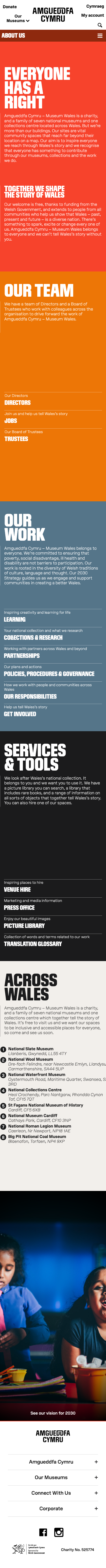 Museum Wales — About - mobile full page