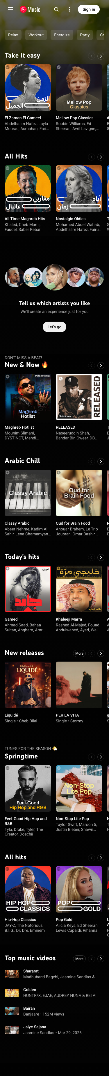 Music Youtube — Features - mobile full page