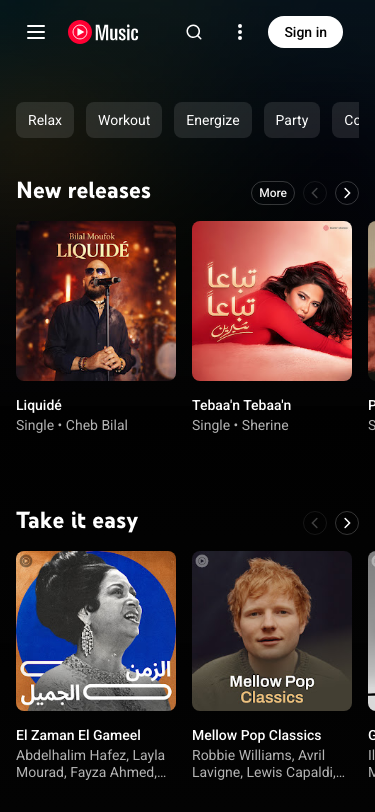 Music Youtube — Sign up - mobile