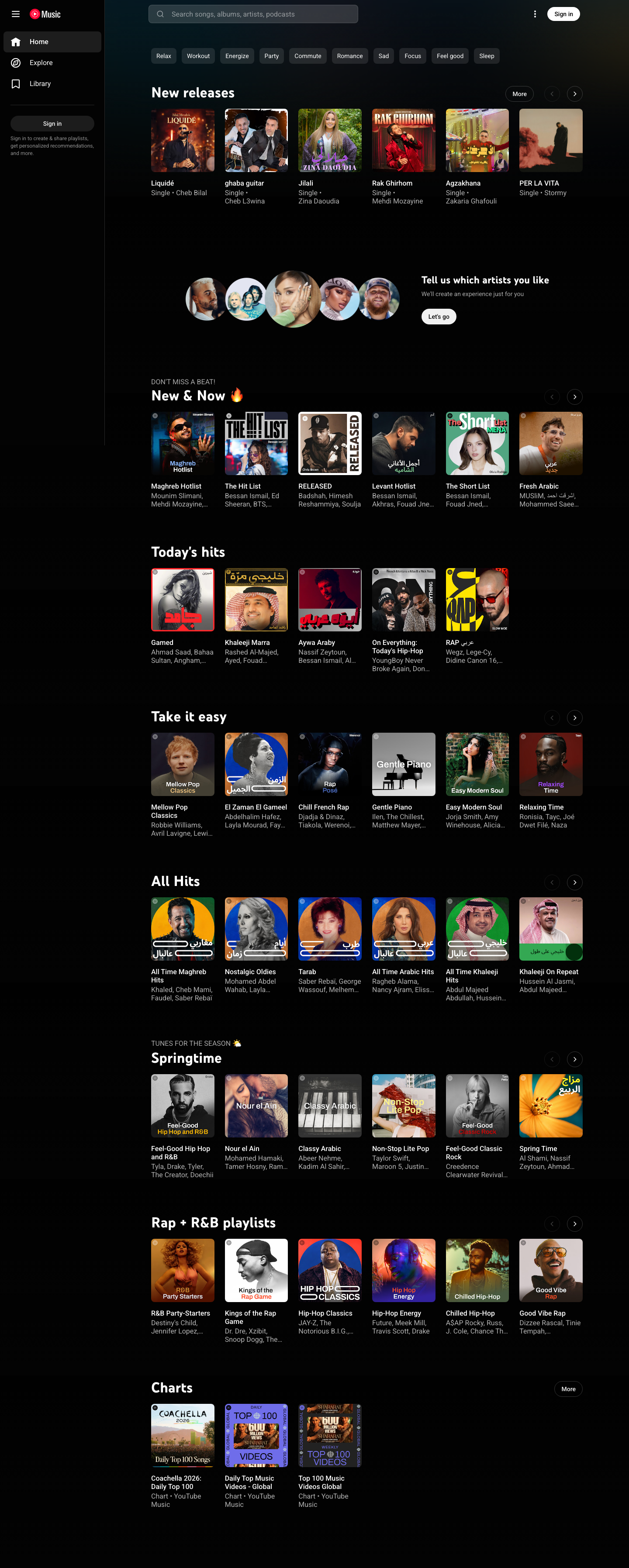 Music Youtube — Sign up - full page scroll