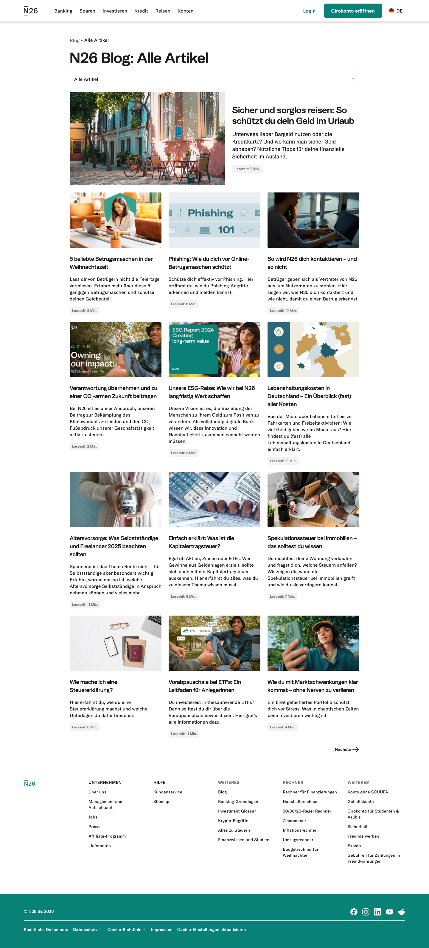 N26 - full page scroll
