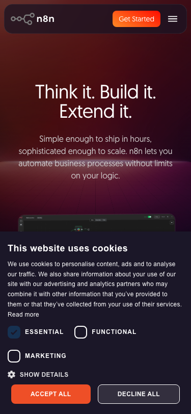 N8n — Features - mobile