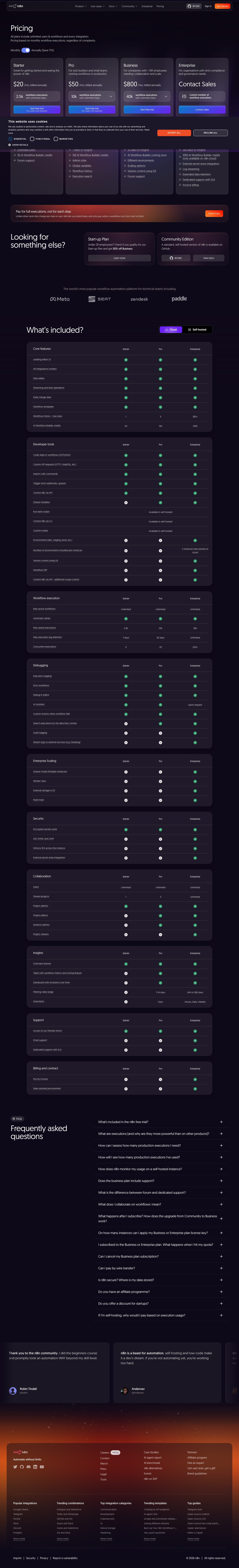N8n — Pricing - full page scroll