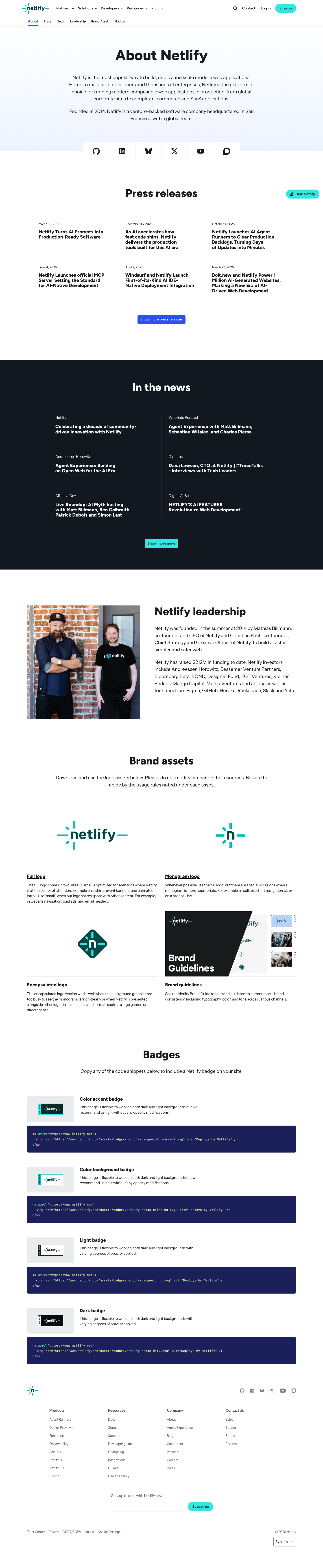 Netlify — About - full page scroll