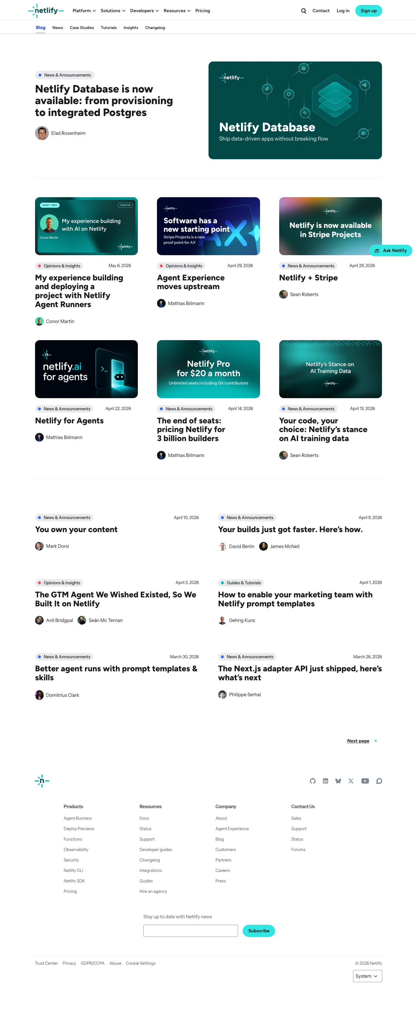 Netlify — Blog - full page scroll