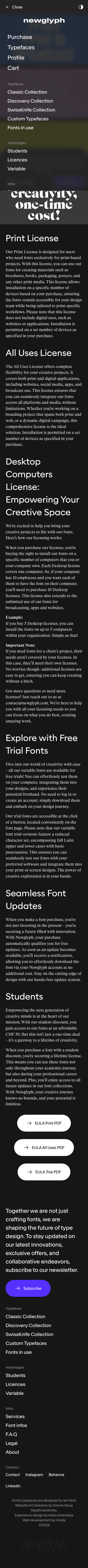 Newglyph - mobile full page