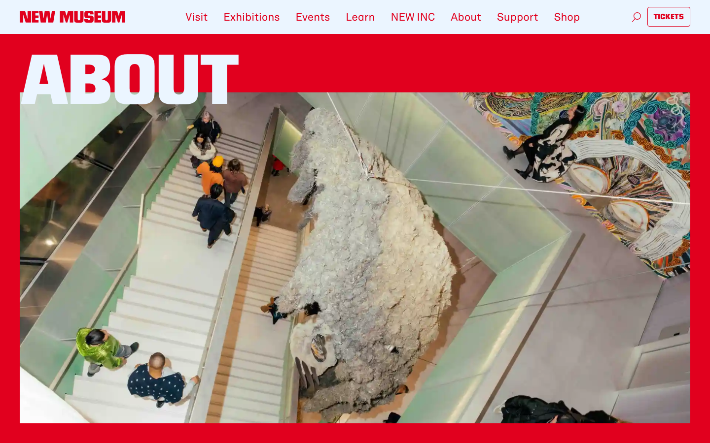 The design prioritizes impactful typography and ample negative space, creating a sense of quiet authority. The use of a bold, sans-serif typeface and a limited color palette contributes to a refined, intellectual mood. · museum website, art museum design, nonprofit website, minimalist museum, editorial website, typography focused, modern museum, green and yellow, institutional design, cultural institution