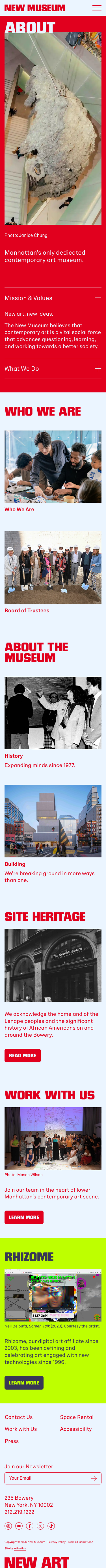 Newmuseum — About - mobile full page