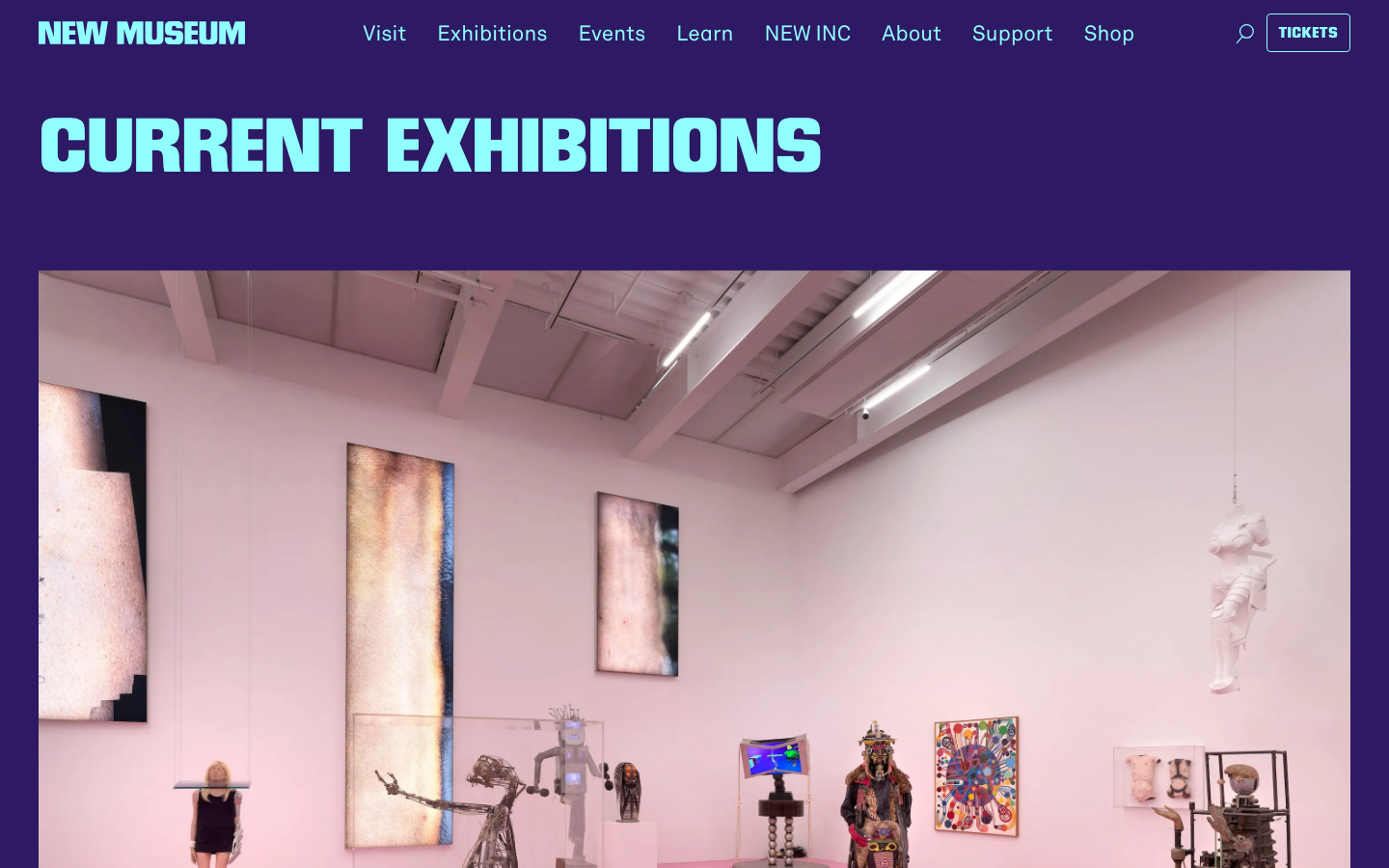 The design prioritizes impactful typography and ample negative space, creating a sense of quiet authority. The use of a bold, sans-serif typeface and a limited color palette contributes to a refined, intellectual mood. · museum website, art museum design, nonprofit website, minimalist museum, editorial website, typography focused, modern museum, green and yellow, institutional design, cultural institution