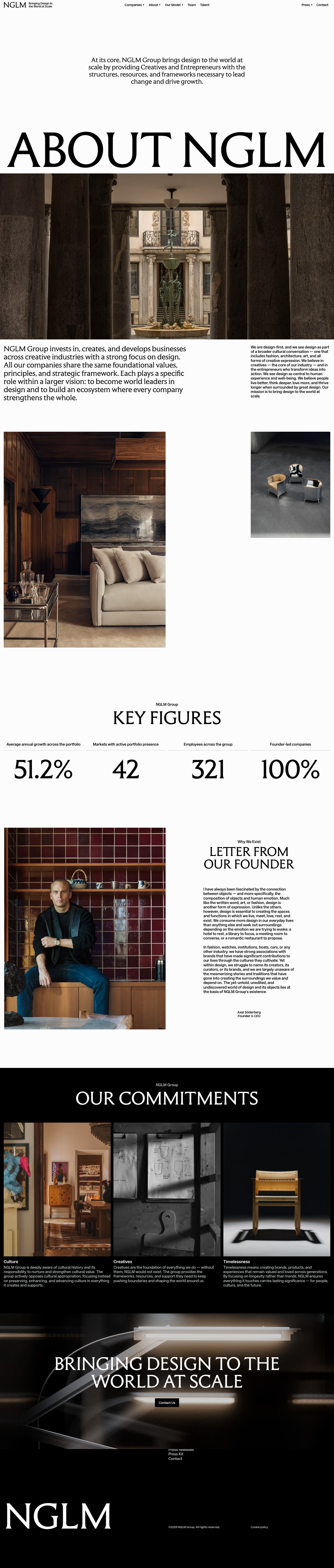 NGLM · About - full page scroll