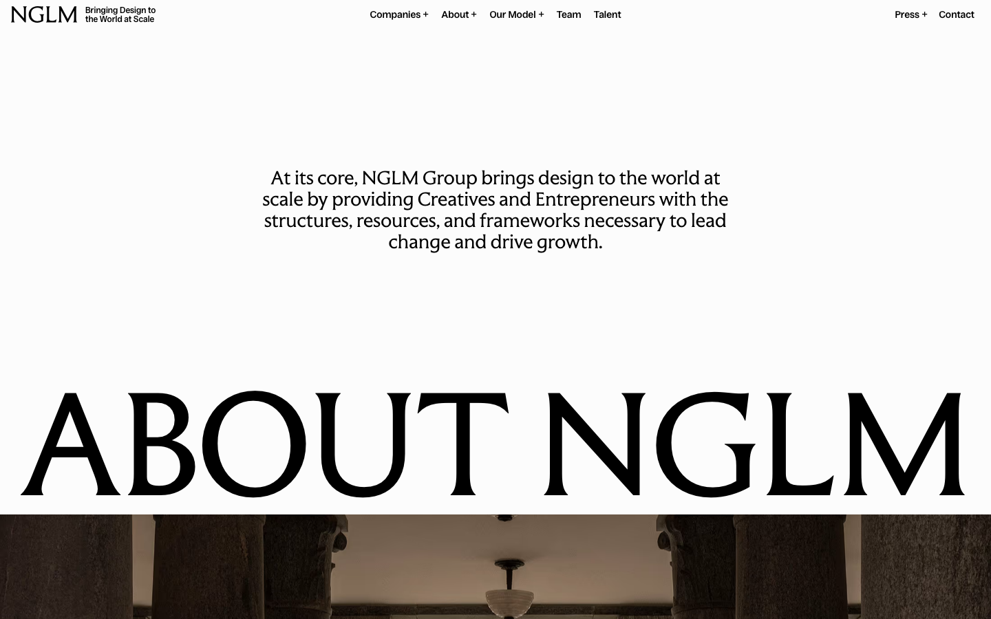 High-contrast editorial layout featuring extreme typographic scale. The design relies on vast white space and a massive serif headline to create a sense of institutional authority. · editorial agency, minimalist typography, high contrast serif, luxury brand layout, white space design