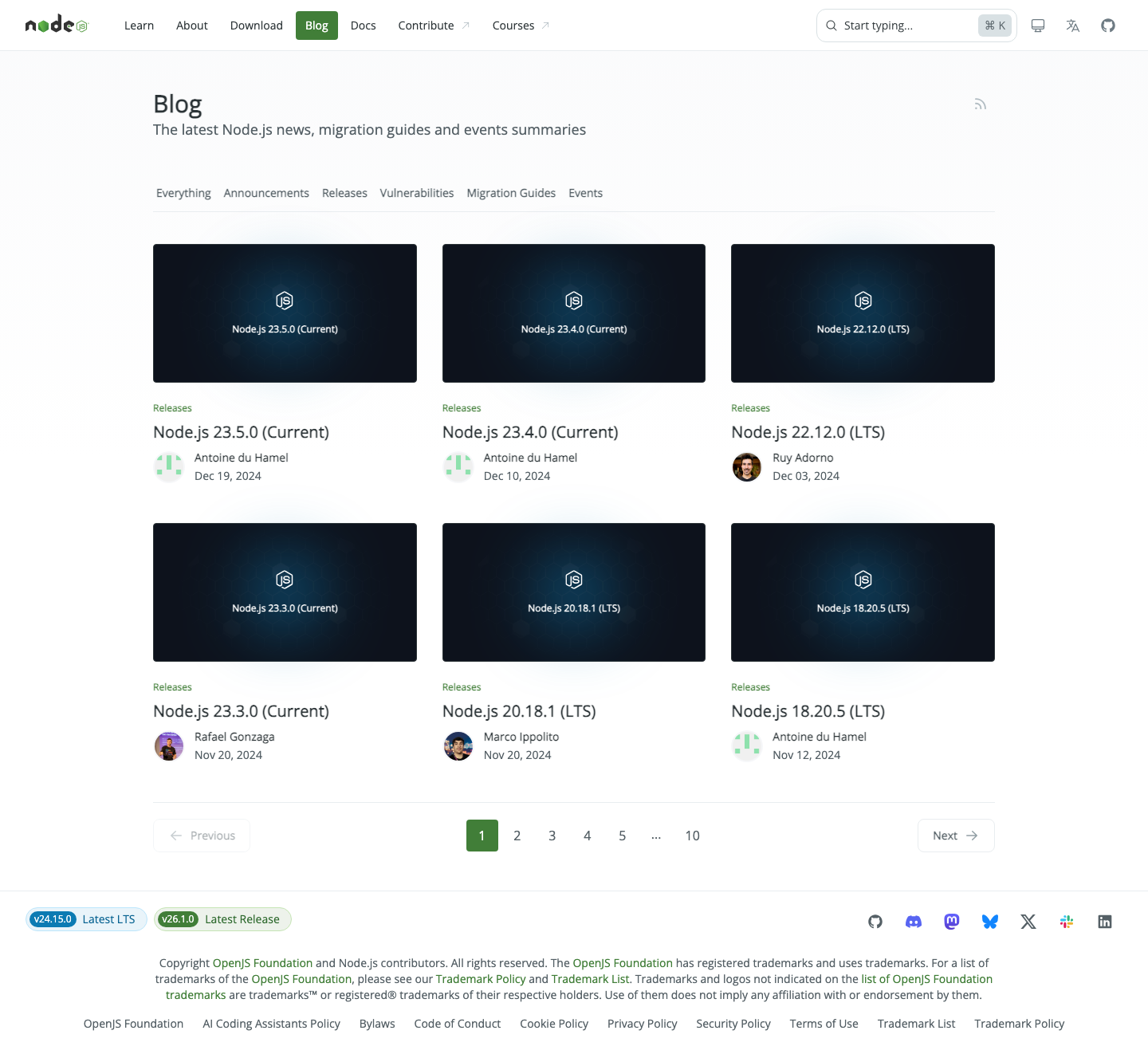 Nodejs - full page scroll