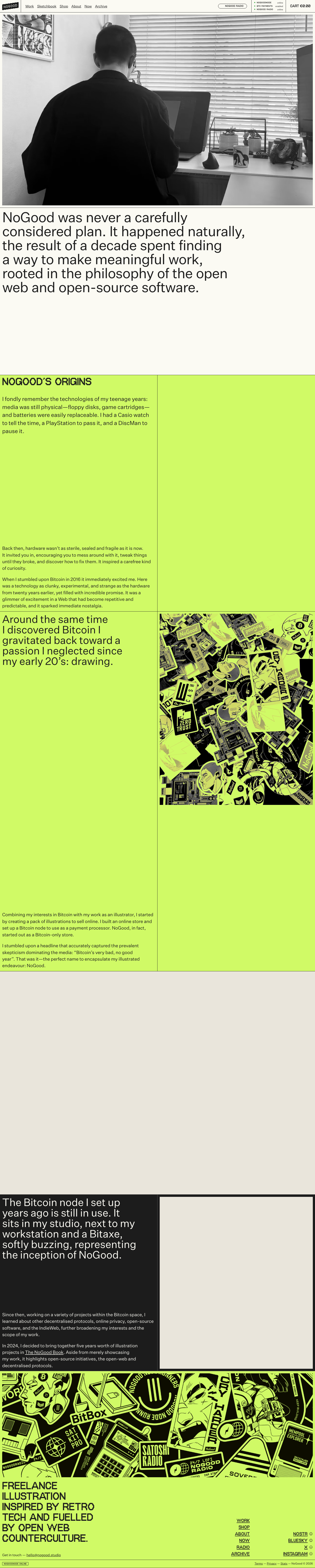 NoGood · About - full page scroll