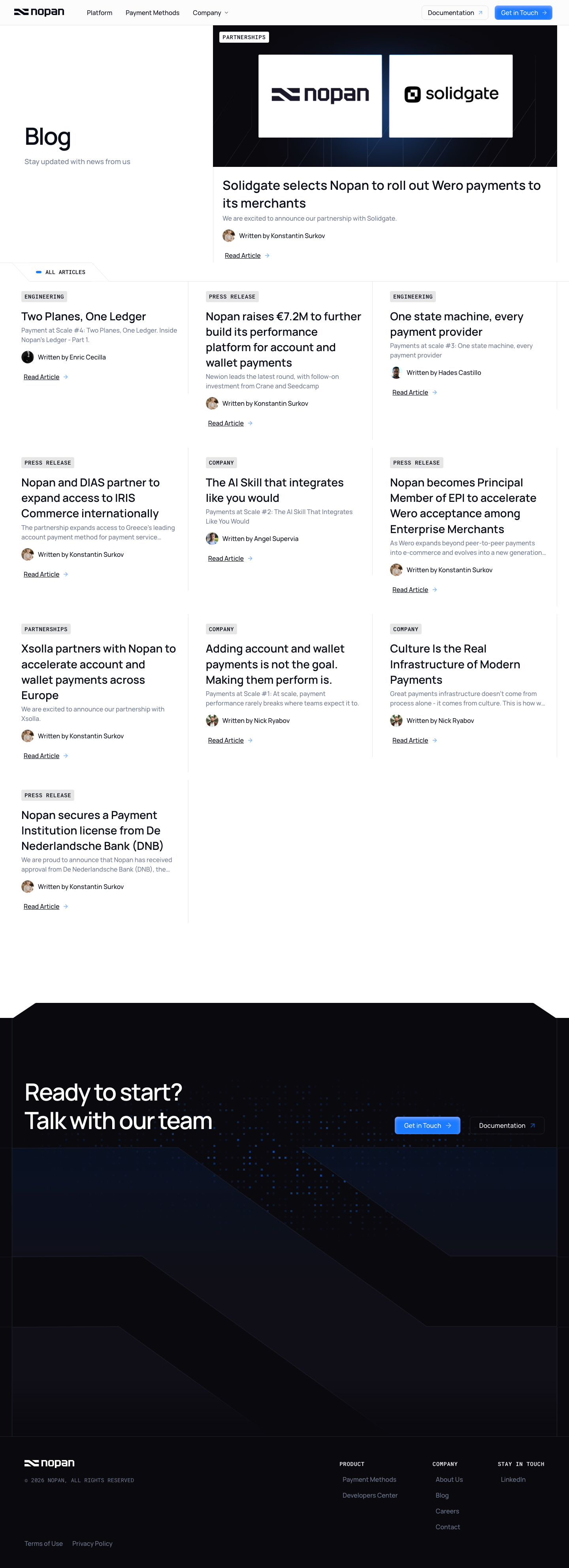 Nopan · Blog - full page scroll