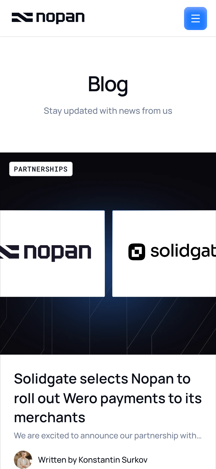 Nopan · Blog - mobile