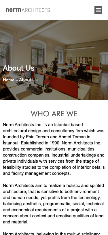 Normarchitects — About - mobile