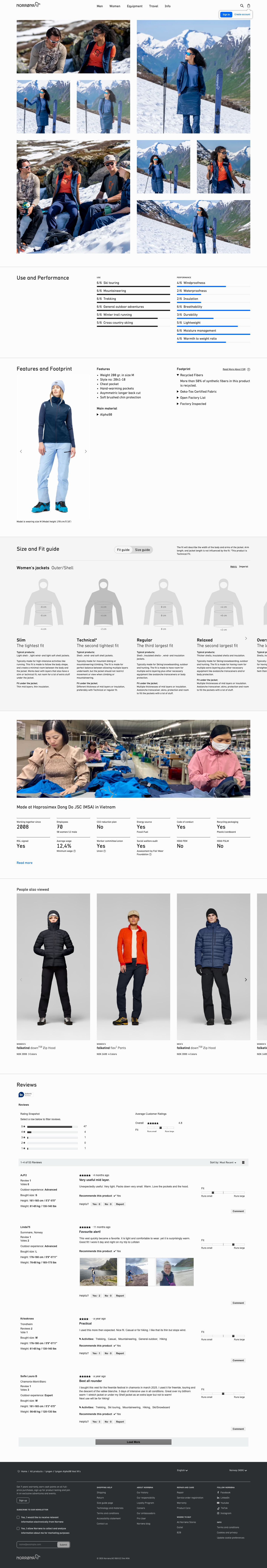 Norrona - full page scroll