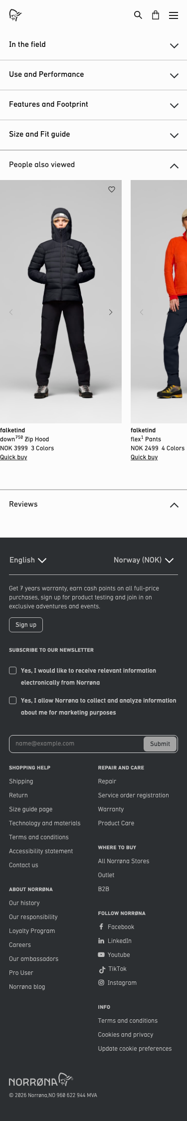 Norrona - mobile full page