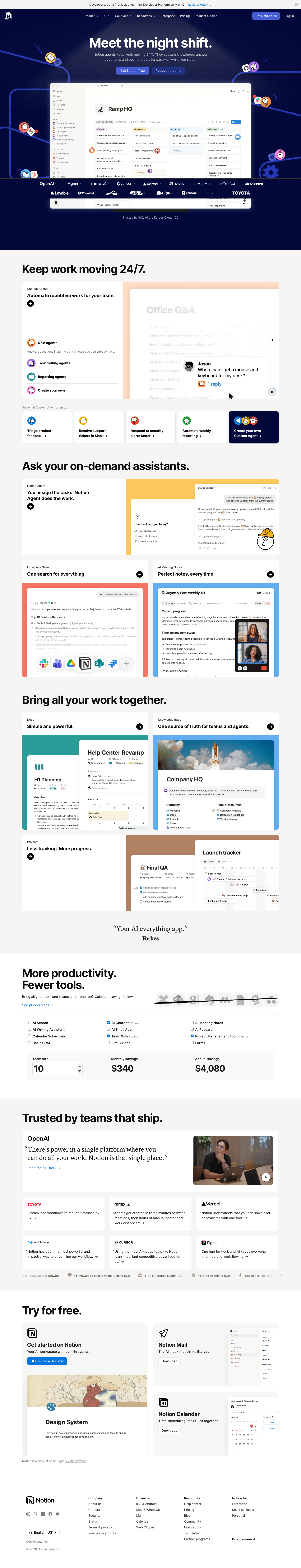 Notion - full page scroll
