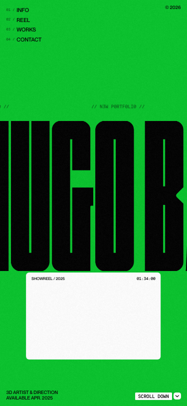 Hugo Baron - Portfolio - mobile