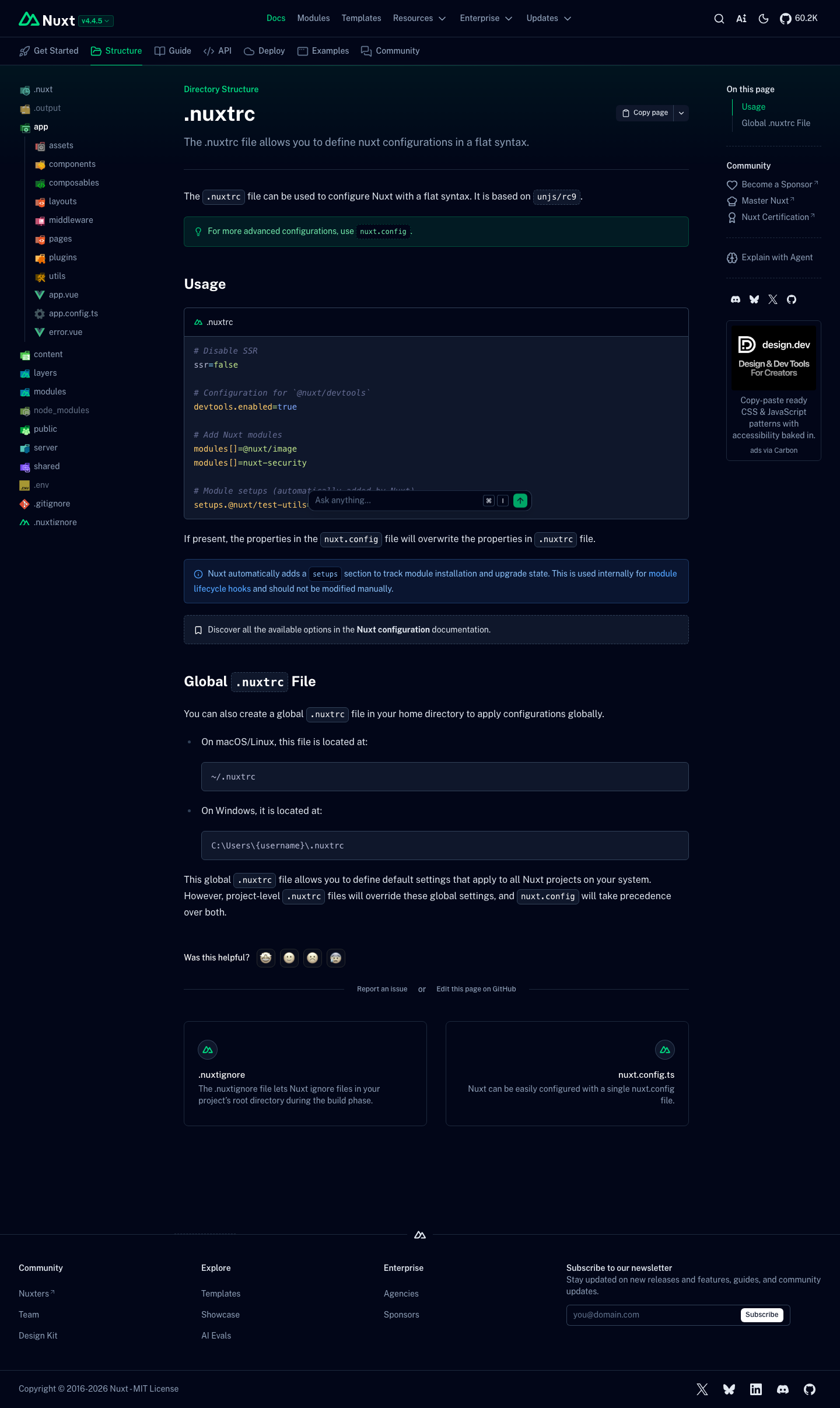 Nuxt — Docs - full page scroll