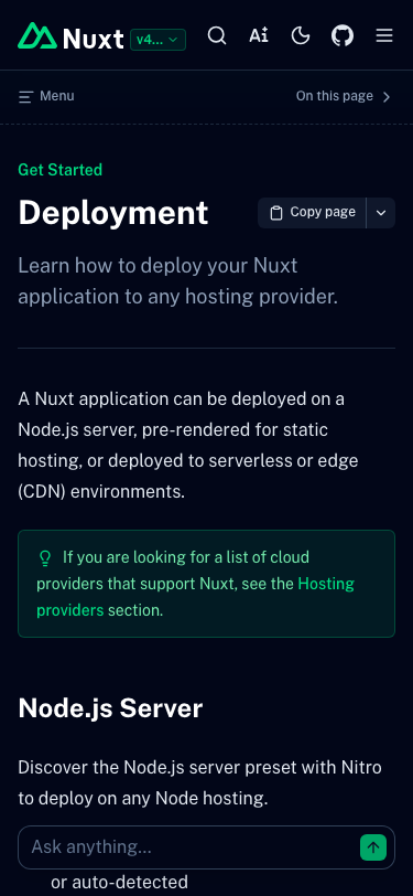 Nuxt — Docs - mobile