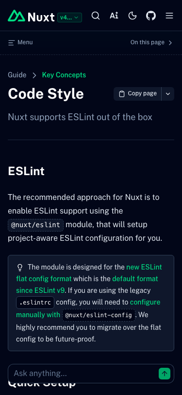 Nuxt — Docs - mobile
