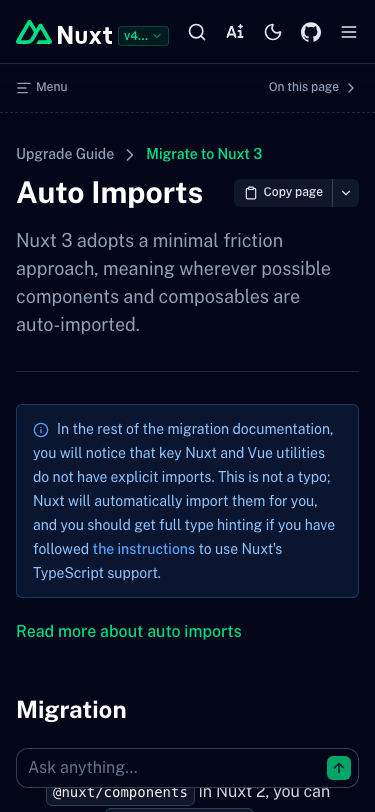 Nuxt — Docs - mobile