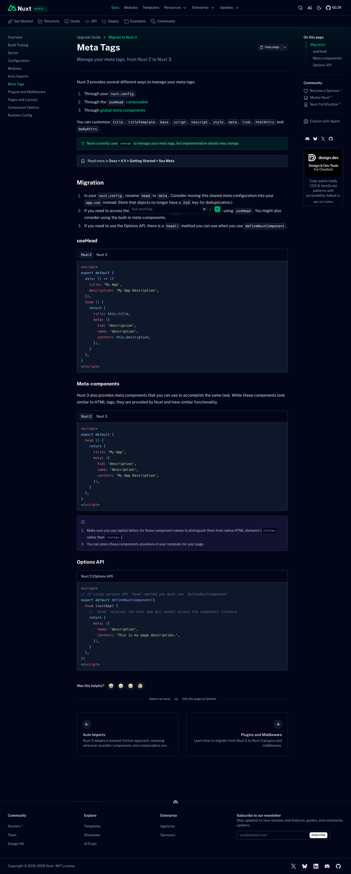 Nuxt — Docs - full page scroll