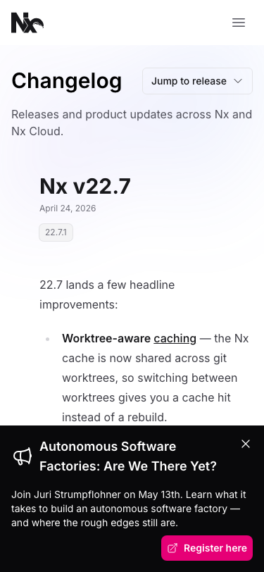 Nx — Changelog - mobile