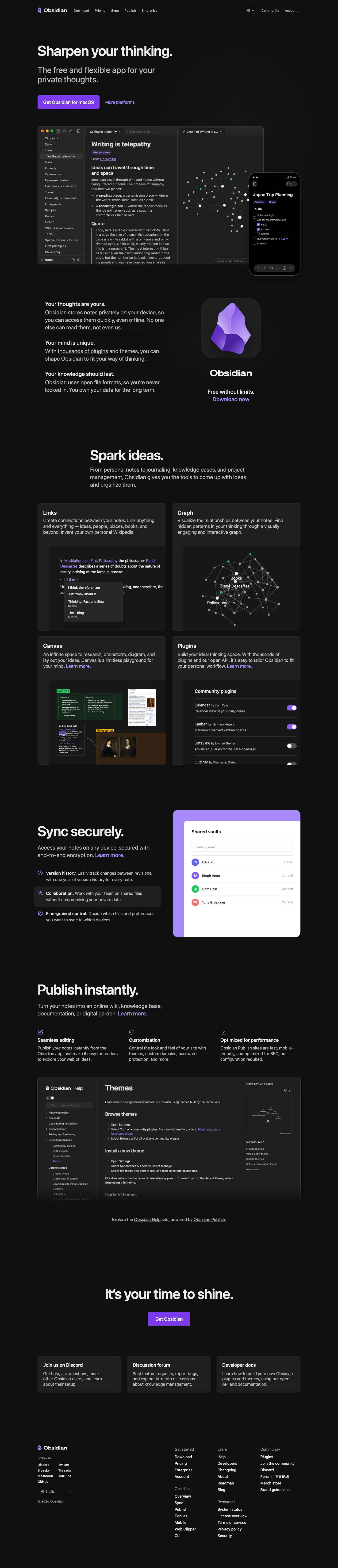 Obsidian Md - full page scroll