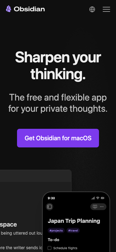Obsidian Md - mobile