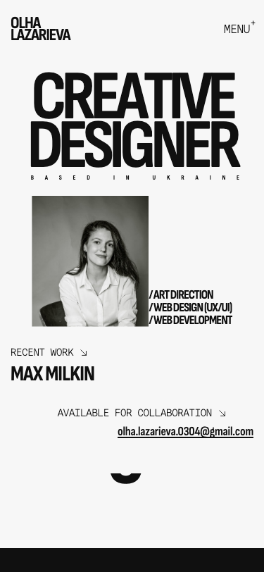Olha Lazarieva · Creative Designer - mobile full page